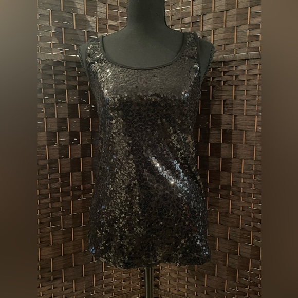 Women’s Old Navy Sequined Black Tank Top - Size Large -NWT - Picture 1 of 5